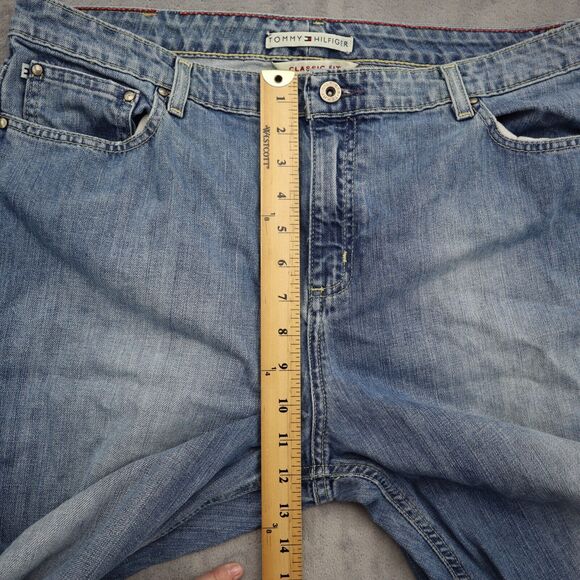 Tommy Hilfiger Pants Womens 16 Blue Bootcut High Rise Cotton Button Denim Jeans - Picture 4 of 16